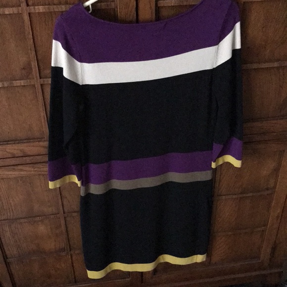 EUC “NINE WEST” COLOR BLOCK 3/4 SLEEVE SWEATER DRESS. SIZE SMALL - Picture 4 of 7